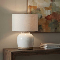 Jarret White Glaze Table Lamp - Ornate Home
