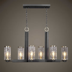 Jarsdel Black Light 6 Light Industrial Island - Ornate Home