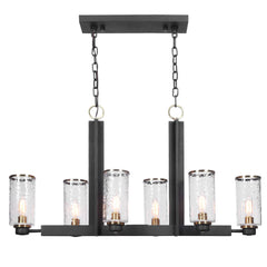 Jarsdel Black Light 6 Light Industrial Island - Ornate Home