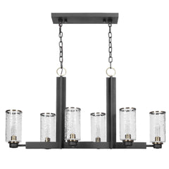 Jarsdel Black Light 6 Light Industrial Island - Ornate Home