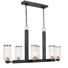 Jarsdel Black Light 6 Light Industrial Island - Ornate Home
