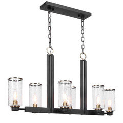 Jarsdel Black Light 6 Light Industrial Island - Ornate Home