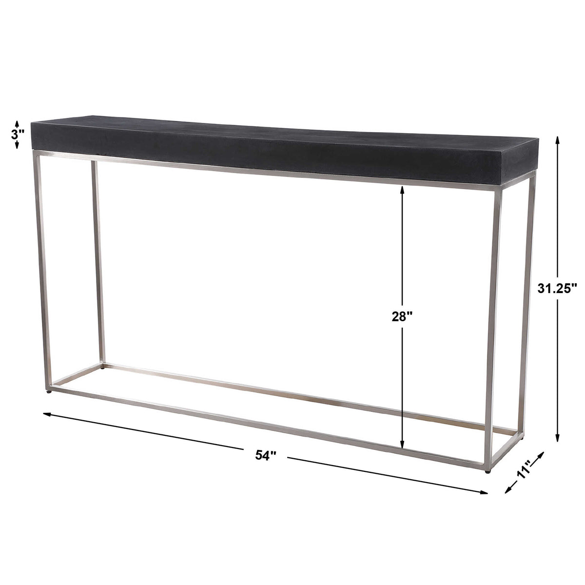 Jase Black Concrete Console Table - Ornate Home
