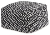Jasett Black/Ivory Pouf - Ornate Home