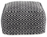 Jasett Black/Ivory Pouf - Ornate Home
