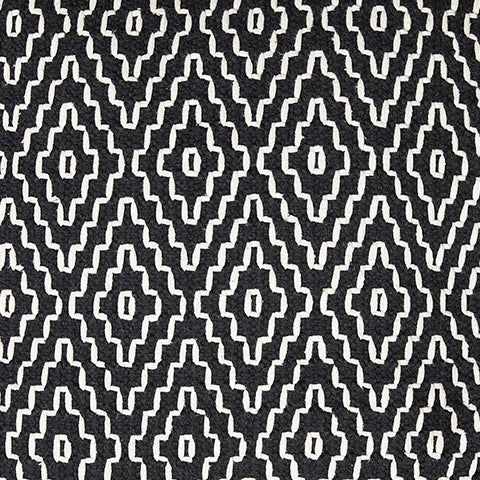 Jasett Black/Ivory Pouf - Ornate Home