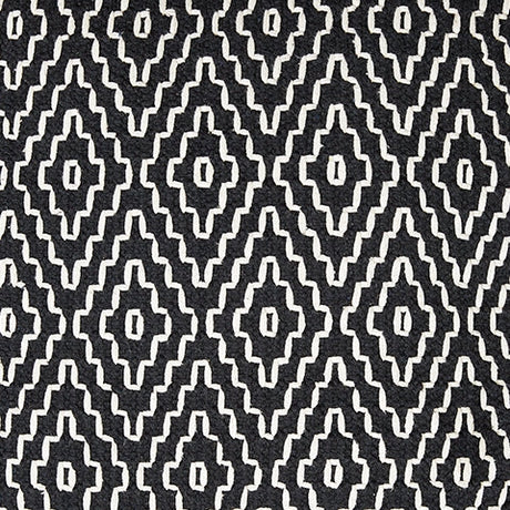 Jasett Black/Ivory Pouf - Ornate Home