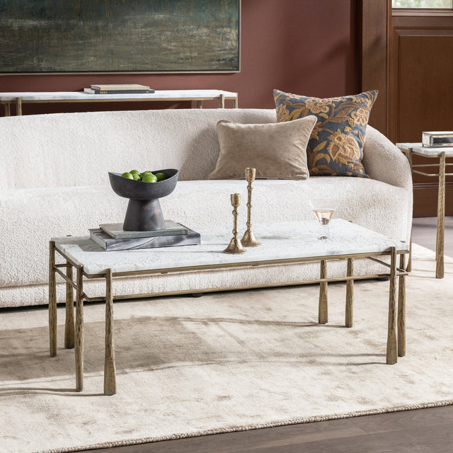 Jasmine Moonstone White Coffee Table - Ornate Home