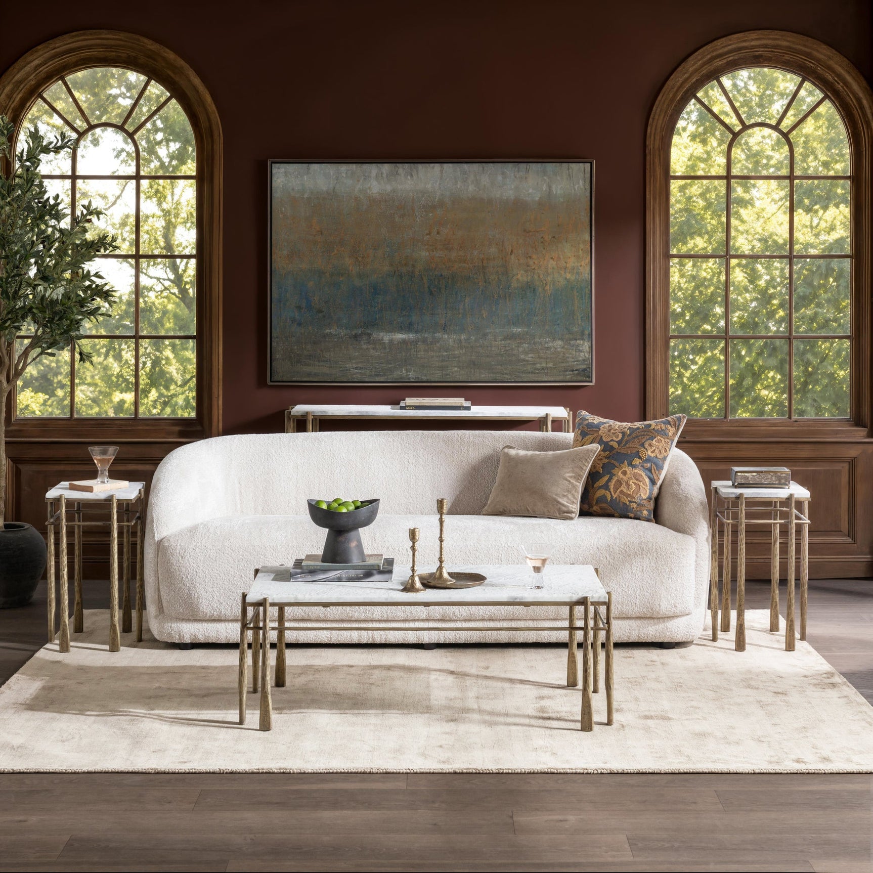 Jasmine Moonstone White Coffee Table - Ornate Home
