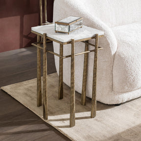 Jasmine Moonstone White End Table - Ornate Home