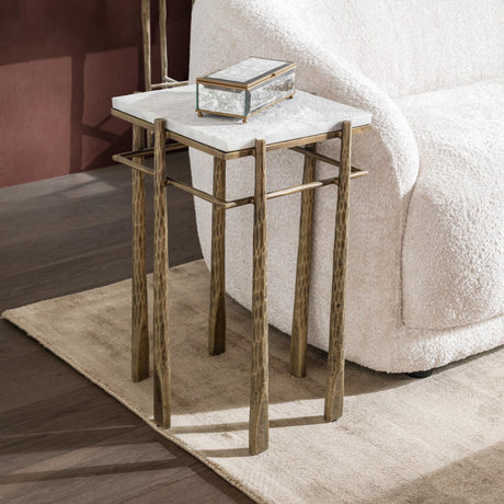 Jasmine Moonstone White End Table - Ornate Home