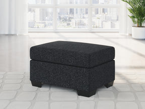 Jasmine Peaks Coal Ottoman - Ornate Home
