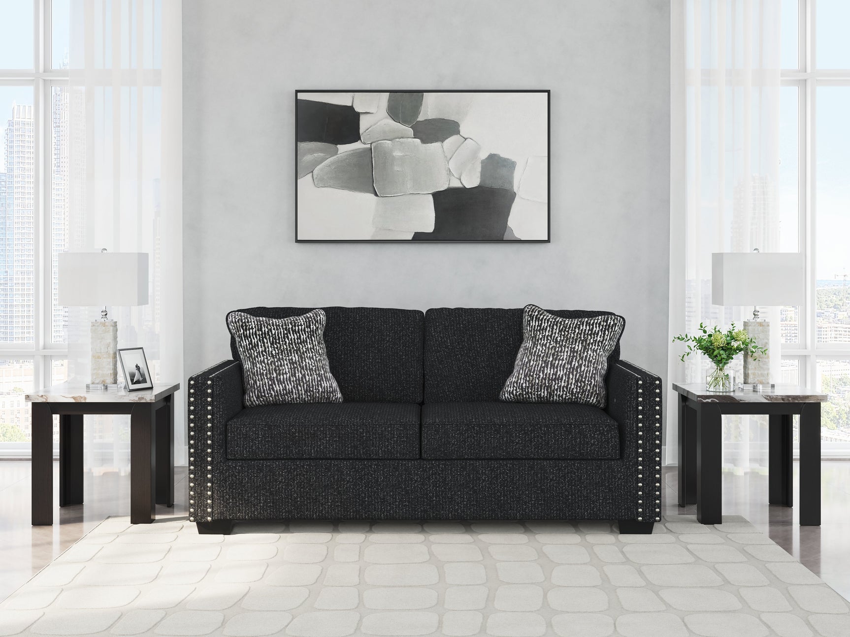 Jasmine Peaks Coal Sofa and Loveseat (Online Special Price) - Ornate Home