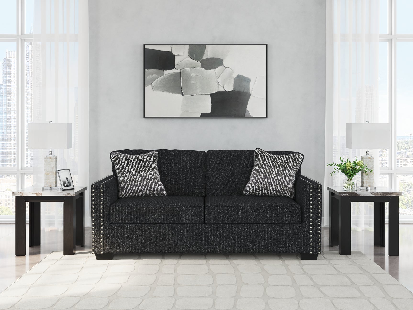 Jasmine Peaks Coal Sofa and Loveseat - Ornate Home
