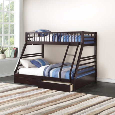 Jason Espresso Twin Xl/Queen Bunk Bed W/Storage - Ornate Home