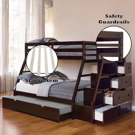 Jason Espresso Twin over Full Bunk Bed - Ornate Home