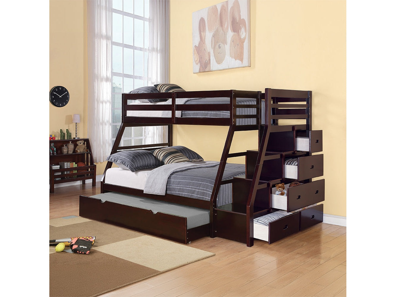 Jason Espresso Twin over Full Bunk Bed - Ornate Home