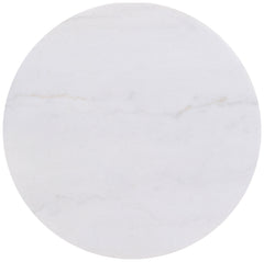 Jason Honey Brown Round White Marble Top Coffee Table - Ornate Home