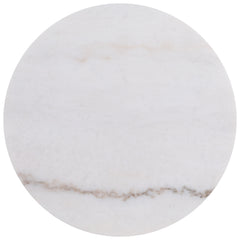 Jason Honey Brown Round White Marble Top Side End Table - Ornate Home