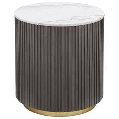 Jason White 2-piece Round Marble Coffee and End Table Set - Ornate Home