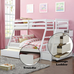 Jason White Twin/Full Bunk Bed - Ornate Home