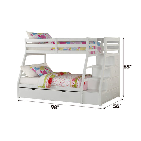 Jason White Twin/Full Bunk Bed - Ornate Home