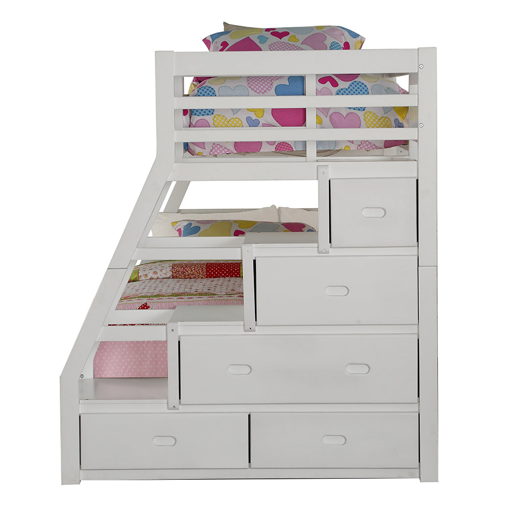 Jason White Twin/Full Bunk Bed - Ornate Home