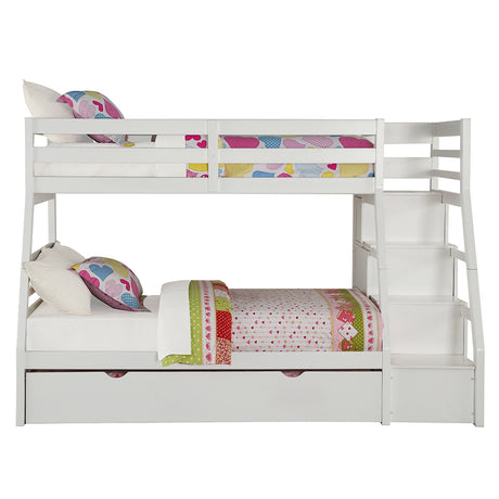 Jason White Twin/Full Bunk Bed - Ornate Home