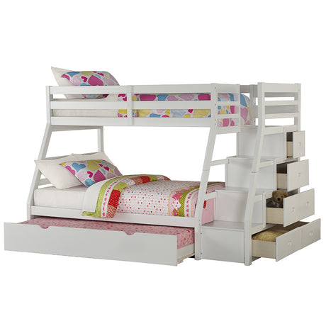 Jason White Twin/Full Bunk Bed - Ornate Home
