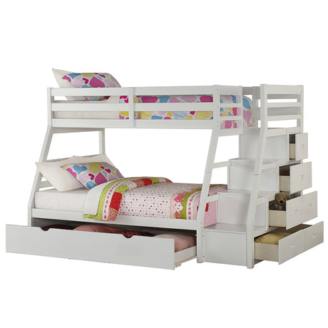 Jason White Twin/Full Bunk Bed - Ornate Home