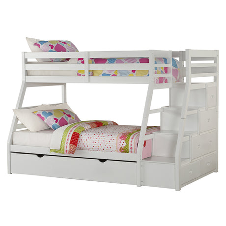 Jason White Twin/Full Bunk Bed - Ornate Home