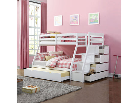 Jason White Twin/Full Bunk Bed - Ornate Home