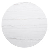 Jason White and Charcoal Round Marble Top Coffee Table - Ornate Home