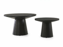 Jasper Ebony Black 2-Piece Round Coffee & End Table Set - Ornate Home