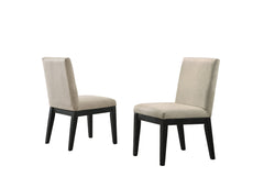Jasper Ebony Black/Beige 19"W Fabric Dining Chair (Set of 2) - Ornate Home