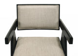 Jasper Ebony Black/Beige 21"W Fabric Dining Arm Chair (Set of 2) - Ornate Home