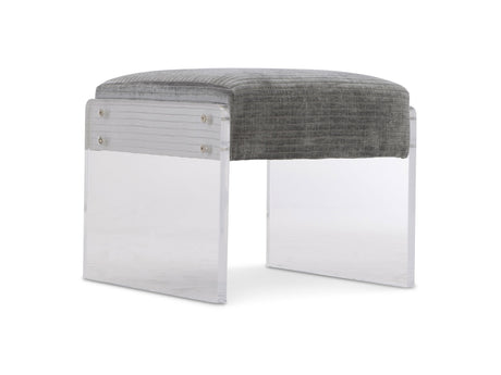 Jasper Grey/Acrylic Fabric Ottoman - Ornate Home