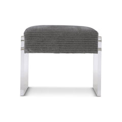 Jasper Grey/Acrylic Fabric Ottoman - Ornate Home
