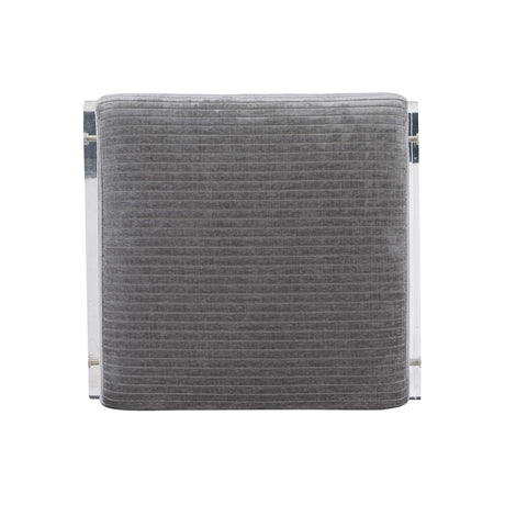 Jasper Grey/Acrylic Fabric Ottoman - Ornate Home
