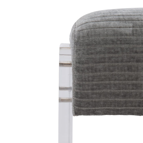 Jasper Grey/Acrylic Fabric Ottoman - Ornate Home