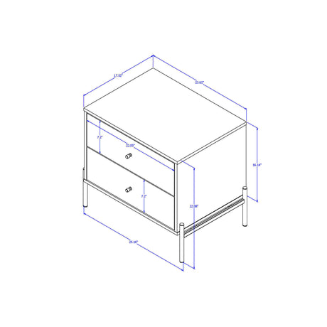 Jasper Nightstand in Off White Matte - Ornate Home