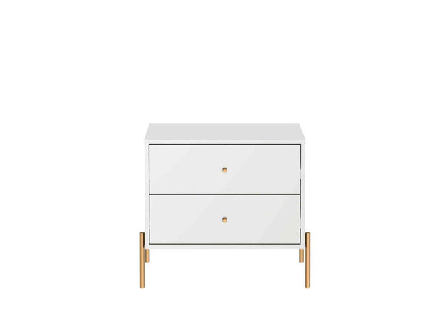 Jasper Nightstand in White Gloss - Ornate Home