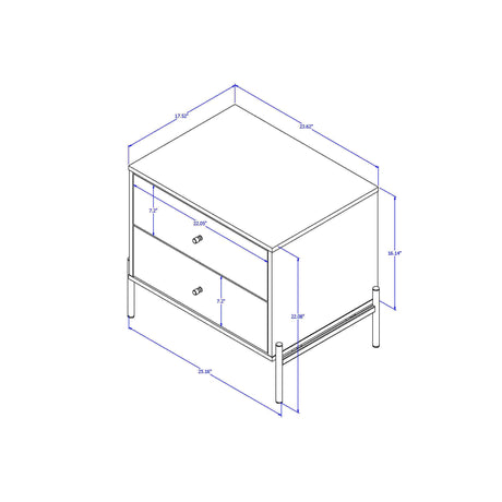 Jasper Nightstand in White Gloss - Ornate Home