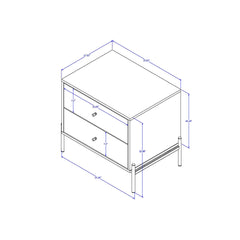Jasper Nightstand in White Gloss (set of 2) - Ornate Home
