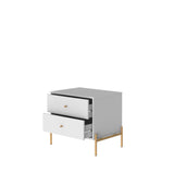 Jasper Nightstand in White Gloss (set of 2) - Ornate Home