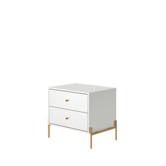 Jasper Nightstand in White Gloss (set of 2) - Ornate Home