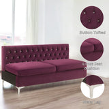 Jaszira Burgundy Velvet Modular Sofa Units / Create your own Style - Ornate Home