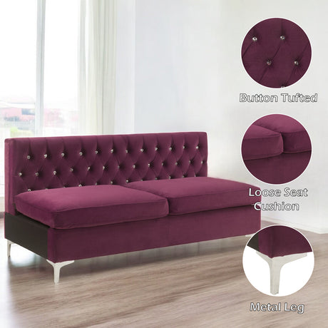 Jaszira Burgundy Velvet Modular Sofa Units / Create your own Style - Ornate Home