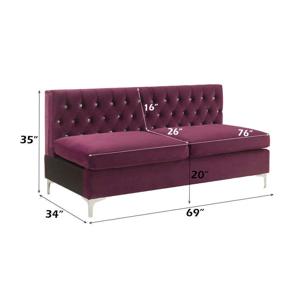 Jaszira Burgundy Velvet Modular Sofa Units / Create your own Style - Ornate Home