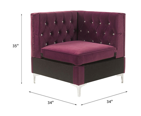 Jaszira Burgundy Velvet Modular Sofa Units / Create your own Style - Ornate Home